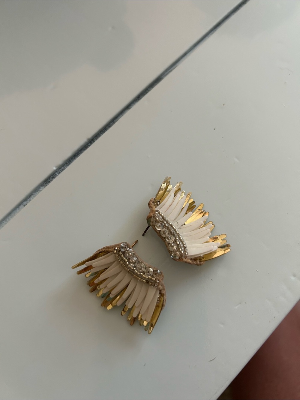 Mignonne Gavigan Gold and White Mini Madeline Earrings